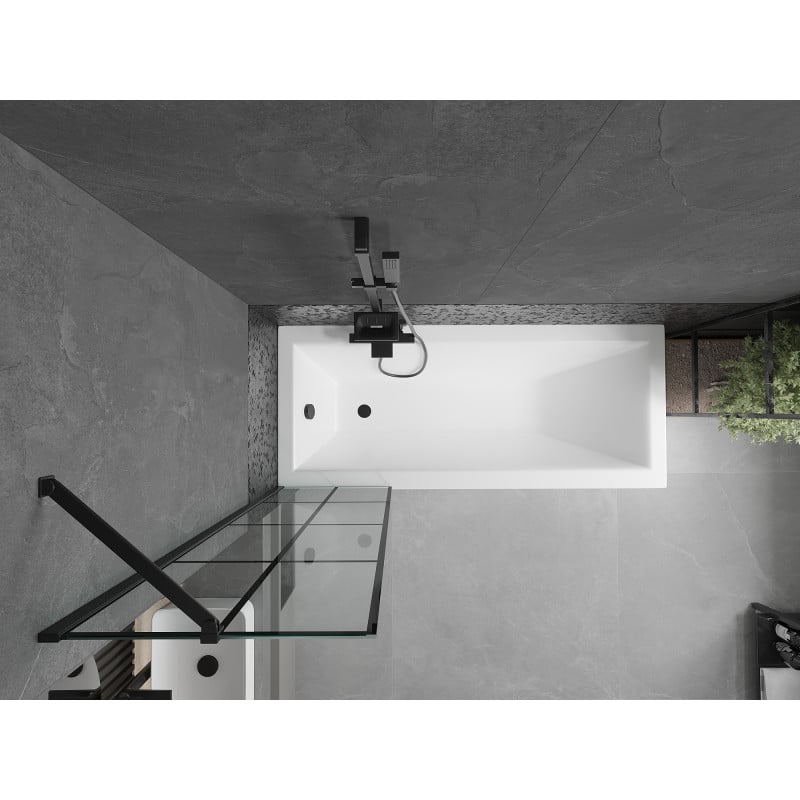 Mexen Next 1-panel shower screen 50 x 150 cm, black grid, black - 895-050-000-00-77-70