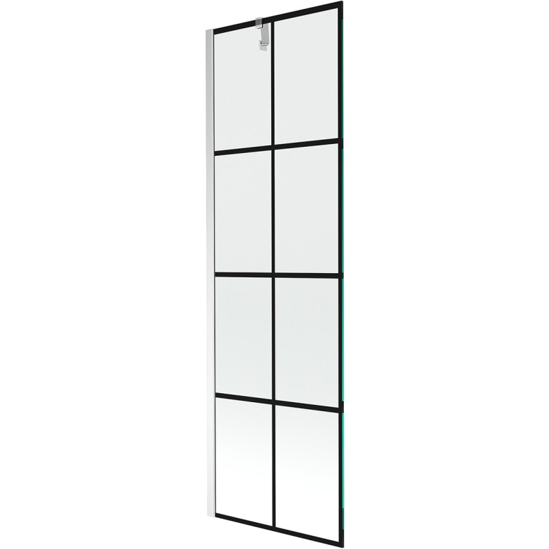 Mexen Next jednokrilni paravan za kadu 60 x 150 cm, crna mreža, krom - 895-060-000-00-77-01