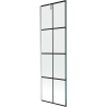 Mexen Next Badewannenwand 1-flügelig 60 x 150 cm, schwarzes Raster, Chrom - 895-060-000-00-77-01