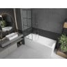 Mexen Next Badewannenwand 1-flügelig 60 x 150 cm, schwarzes Raster, Chrom - 895-060-000-00-77-01