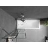 Mexen Next Badewannenwand 1-flügelig 60 x 150 cm, schwarzes Raster, Chrom - 895-060-000-00-77-01