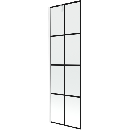 Mexen Next Badewannenwand 1-flügelig 60 x 150 cm, schwarzes Gitter, weiß - 895-060-000-00-77-20
