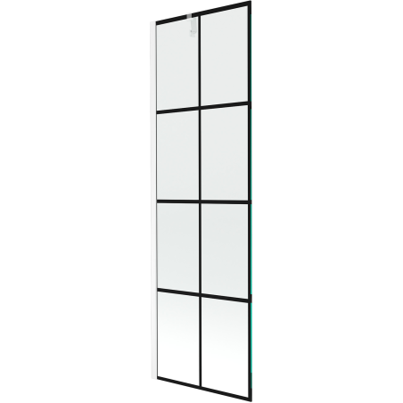 Mexen Next ühepoolne vannitoasirm 60 x 150 cm, must ruudustik, valge - 895-060-000-00-77-20