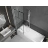 Mexen Next Badewannenwand 1-flügelig 60 x 150 cm, schwarzes Gitter, weiß - 895-060-000-00-77-20