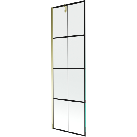 Mexen Next 1-leheline vannisein 60 x 150 cm, must ruudustik, kuldne - 895-060-000-00-77-50