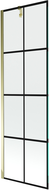 Mexen Next 1-panel bath screen 60 x 150 cm, black grid, gold - 895-060-000-00-77-50