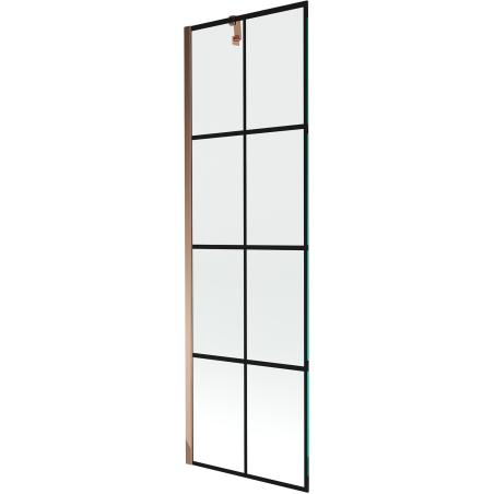 Mexen Next 1-tiivaline vannituba eraldav sein 60 x 150 cm, must võrk, roosa kuld - 895-060-000-00-77-60
