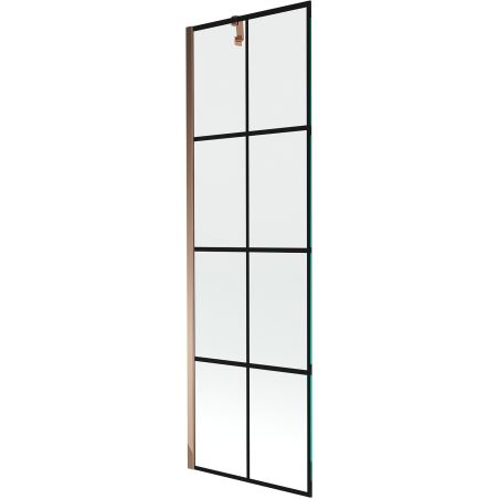 Mexen Next 1-wing shower screen 60 x 150 cm, black grid, rose gold - 895-060-000-00-77-60