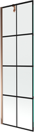 Mexen Next parawan nawannowy 1-skrzydłowy 60 x 150 cm, czarna kratka, różowe złoto - 895-060-000-00-77-60