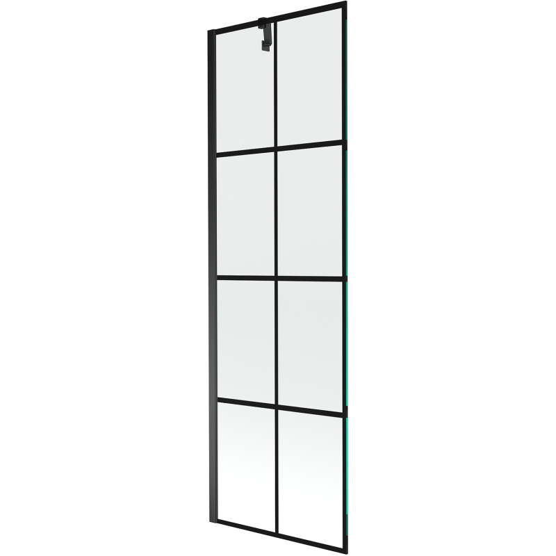 Mexen Next parawan nawannowy 1-skrzydłowy 60 x 150 cm, czarna kratka, czarny - 895-060-000-00-77-70