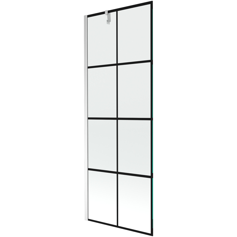 Mexen Next paratia da bagno con 1 anta 70 x 150 cm, griglia nera, cromo - 895-070-000-00-77-01