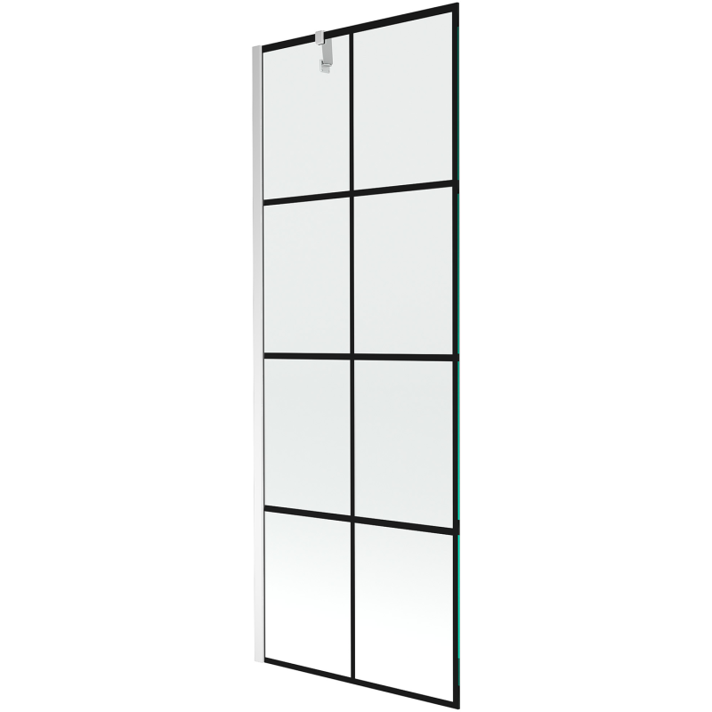 Mexen Next parawan nawannowy 1-skrzydłowy 70 x 150 cm, czarna kratka, chrom - 895-070-000-00-77-01