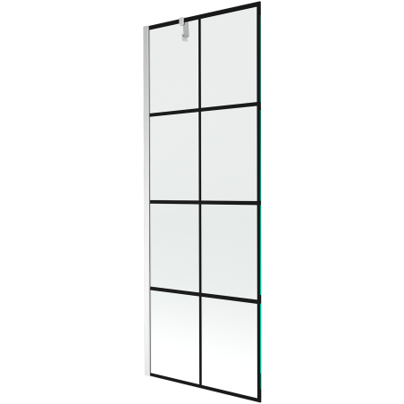 Mexen Next Badewannenfaltwand 1-flügelig 70 x 150 cm, schwarzes Gitter, Chrom - 895-070-000-00-77-01