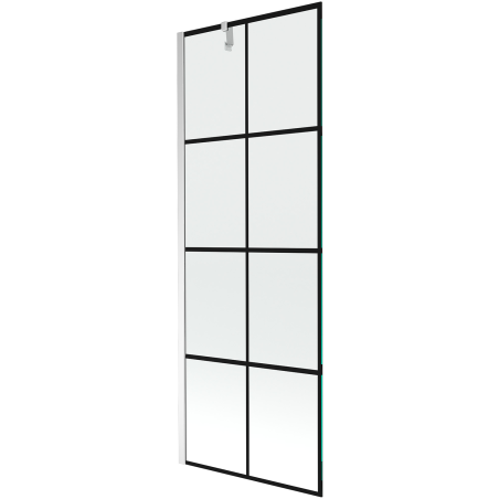 Mexen Next paroi de baignoire 1 volet 70 x 150 cm, grille noire, chrome - 895-070-000-00-77-01