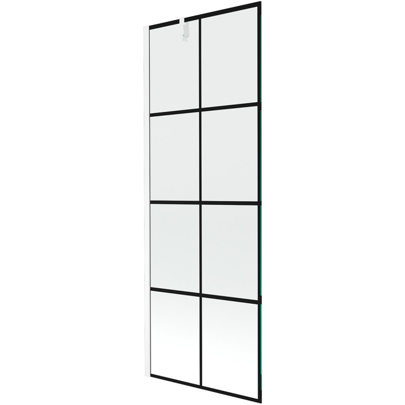 Mexen Next paravan za kadu s jednim krilom 70 x 150 cm, crna rešetka, bijeli - 895-070-000-00-77-20