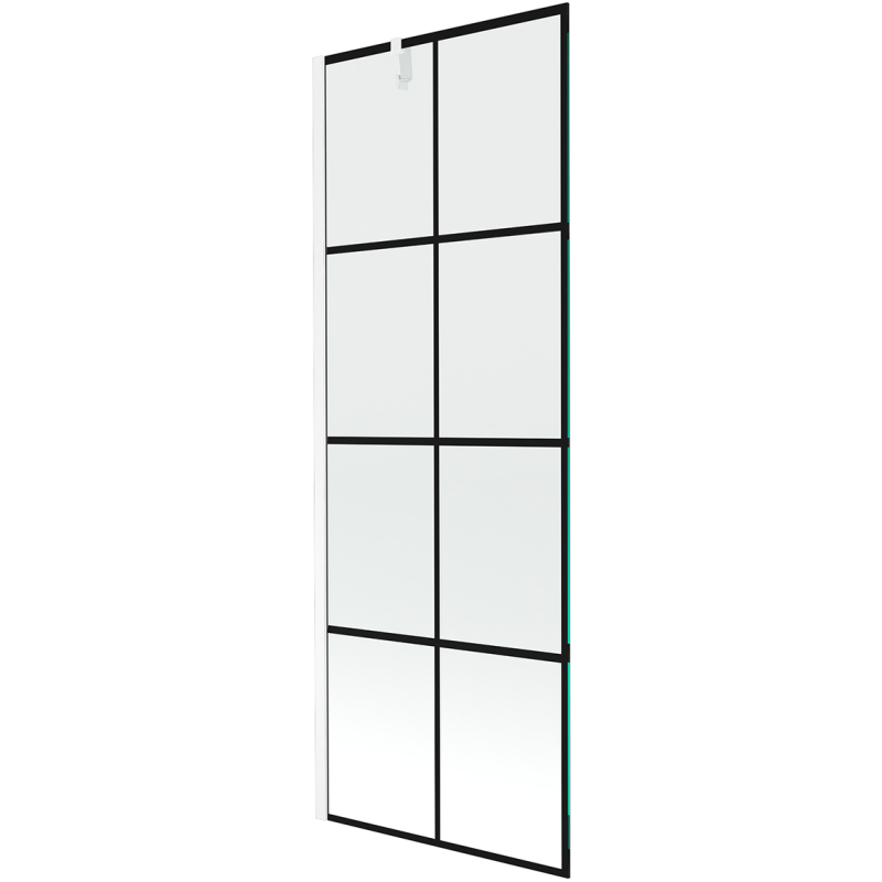 Mexen Next paroi de baignoire à 1 volet 70 x 150 cm, carreaux noirs, blanc - 895-070-000-00-77-20
