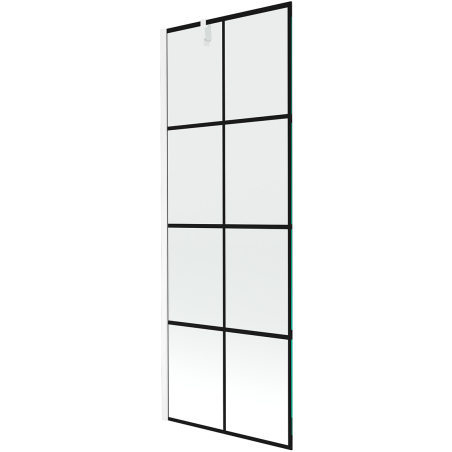Mexen Next paravan za kadu s jednim krilom 70 x 150 cm, crna rešetka, bijeli - 895-070-000-00-77-20