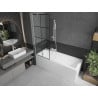 Mexen Next Badewannenabtrennung 1-flügelig 70 x 150 cm, schwarzes Gitter, weiß - 895-070-000-00-77-20