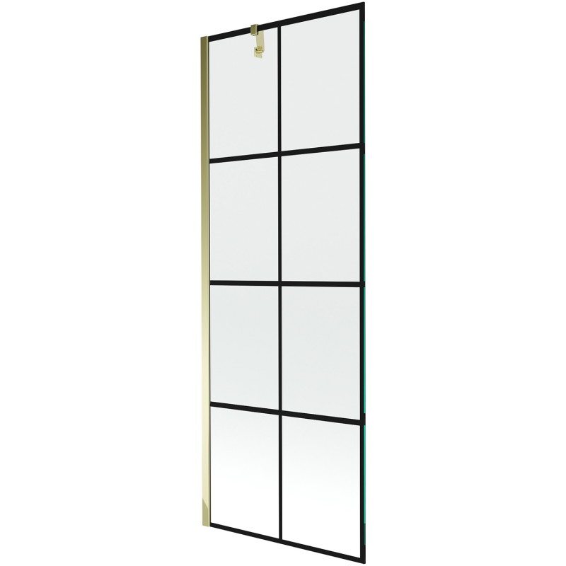 Mexen Next 1-osaline vanni ekraan 70 x 150 cm, must võre, kuldne - 895-070-000-00-77-50