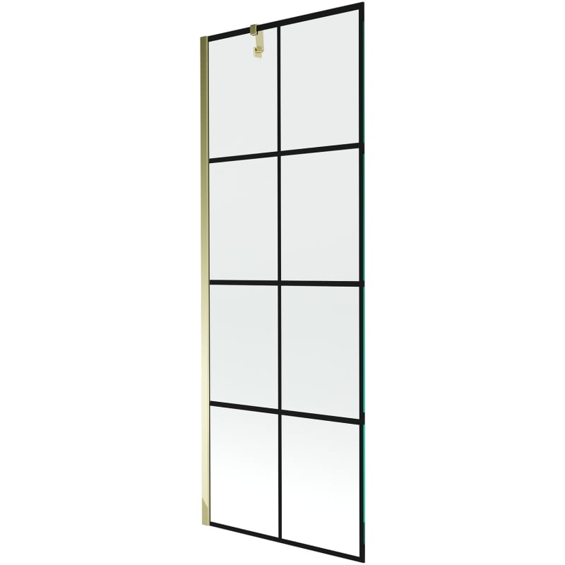 Mexen Next 1-panel shower screen 70 x 150 cm, black grid, gold - 895-070-000-00-77-50