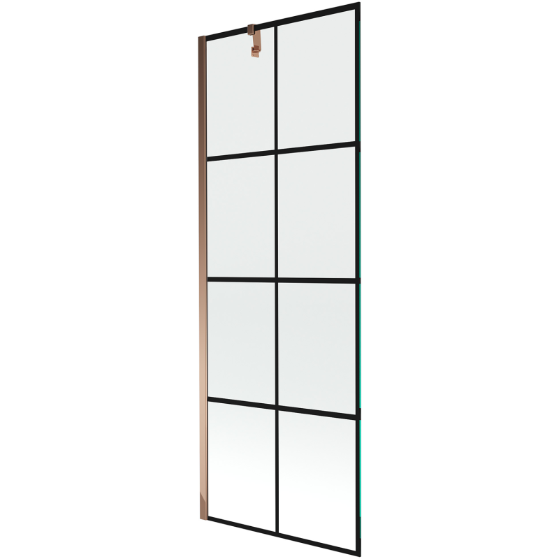 Mexen Next pare-douche 1 volet 70 x 150 cm, grille noire, or rose - 895-070-000-00-77-60