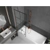 Mexen Next 1-panel shower screen 70 x 150 cm, black grid, rose gold - 895-070-000-00-77-60