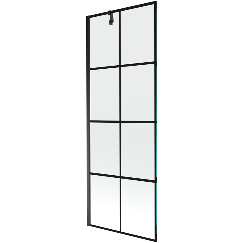 Mexen Next divisória de banho com 1 folha 70 x 150 cm, grade preta, preto - 895-070-000-00-77-70