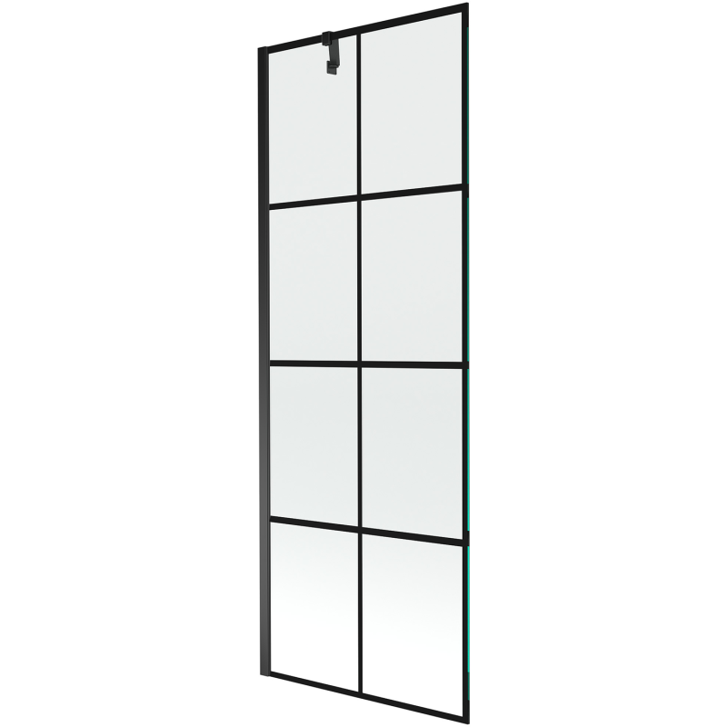 Mexen Next parawan nawannowy 1-skrzydłowy 70 x 150 cm, czarna kratka, czarny - 895-070-000-00-77-70