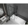 Mexen Next 1-osaline vannisein 70 x 150 cm, must ruudustik, must - 895-070-000-00-77-70