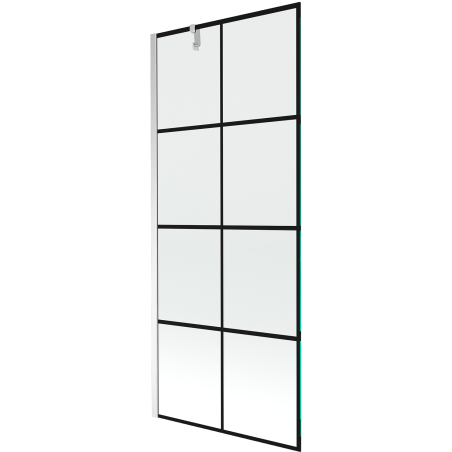 Mexen Next 1-leheline dušisein 80 x 150 cm, must ruudustik, kroom - 895-080-000-00-77-01