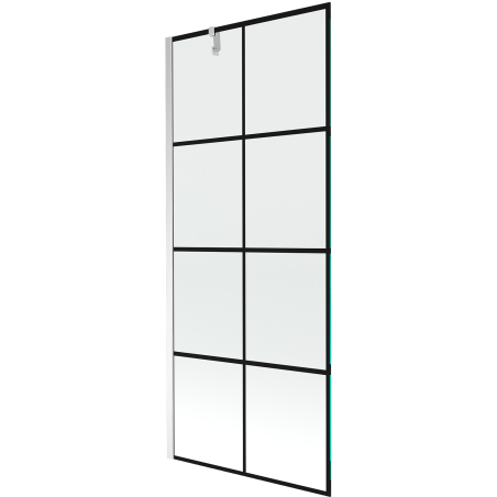 Mexen Next Duschabtrennung 1-flügelig 80 x 150 cm, schwarzes Gitter, Chrom - 895-080-000-00-77-01