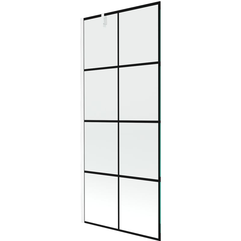 Mexen Next paravan za kadu, jednokrilni 80 x 150 cm, crna mreža, bijela - 895-080-000-00-77-20