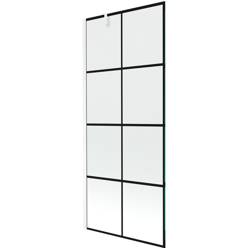 Mexen Next üksitiivaline vannitoa ekraan 80 x 150 cm, must ruudustik, valge - 895-080-000-00-77-20