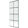 Mexen Next parawan nawannowy 1-skrzydłowy 80 x 150 cm, czarna kratka, biały - 895-080-000-00-77-20
