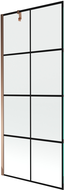 Mexen Next 1-wing shower screen 80 x 150 cm, black grid, rose gold - 895-080-000-00-77-60