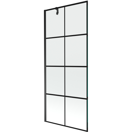 Mexen Next paraschermo doccia ad ala singola 80 x 150 cm, griglia nera, nero - 895-080-000-00-77-70