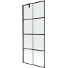 Mexen Next Badewannenfaltwand 1-flügelig 80 x 150 cm, schwarzes Gitter, Schwarz - 895-080-000-00-77-70