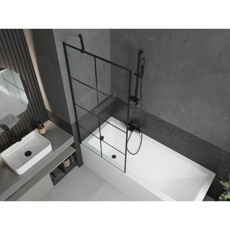 Mexen Next pare-douche 1-volet 80 x 150 cm, grille noire, noir - 895-080-000-00-77-70