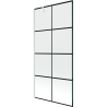 Mexen Next Badewannenabtrennung 1-teilig 90 x 150 cm, schwarzes Gitter, weiß - 895-090-000-00-77-20