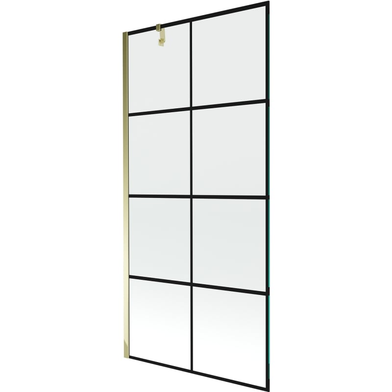 Mexen Next 1-osaline dušinurk 90 x 150 cm, mustad ruudud, kuldne - 895-090-000-00-77-50