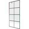 Mexen Next paroi de douche 1 volet 90 x 150 cm, grille noire, or rose - 895-090-000-00-77-60