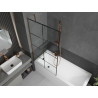 Mexen Next 1-osaline vanniekraan 90 x 150 cm, must ruudustik, roosa kuld - 895-090-000-00-77-60