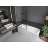 Mexen Next 1-osaline vanniekraan 90 x 150 cm, must ruudustik, roosa kuld - 895-090-000-00-77-60
