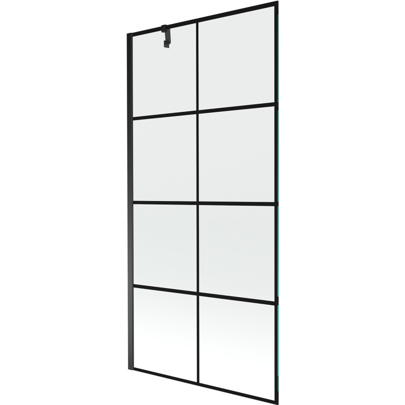 Mexen Next Jednokrilni paravan za kadu 90 x 150 cm, crna rešetka, crna - 895-090-000-00-77-70