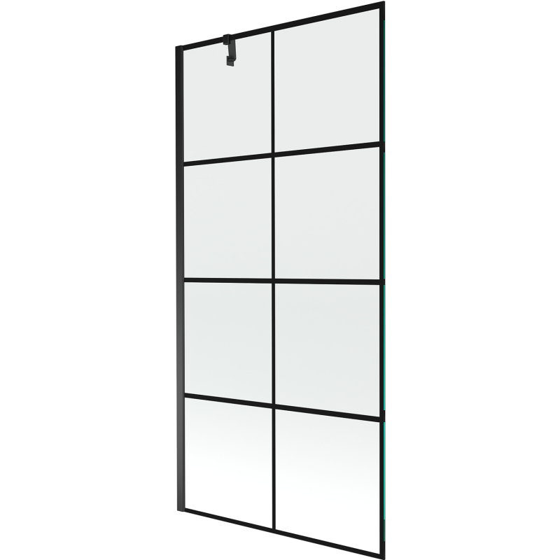 Mexen Next mampara de ducha abatible de 1 hoja 90 x 150 cm, rejilla negra, negro - 895-090-000-00-77-70
