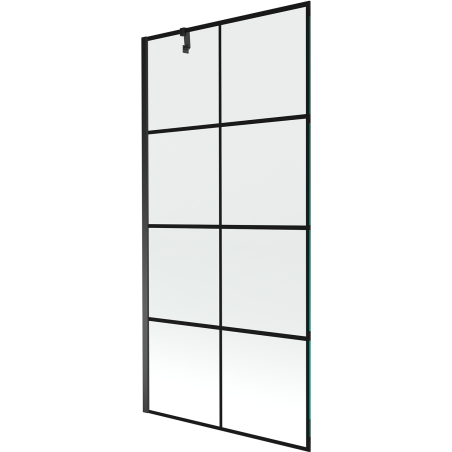 Mexen Next Duschwand, 1-flügelig 90 x 150 cm, schwarzes Gitter, Schwarz - 895-090-000-00-77-70