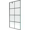 Mexen Next Duschwand, 1-flügelig 90 x 150 cm, schwarzes Gitter, Schwarz - 895-090-000-00-77-70