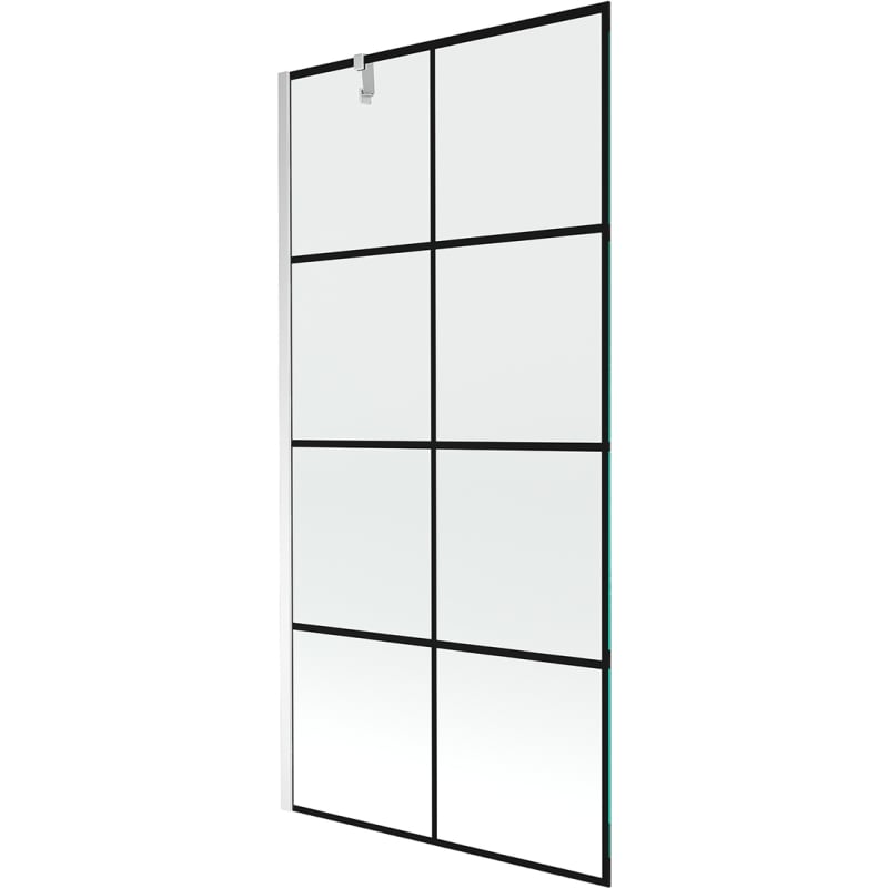 Mexen Next jednokrilni paravan za kadu 100 x 150 cm, crna rešetka, krom - 895-100-000-00-77-01