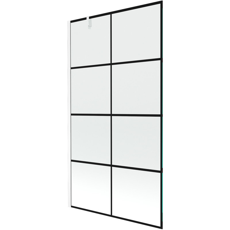Mexen Next 1-osaline vannisein 100 x 150 cm, must ruudustik, valge - 895-100-000-00-77-20