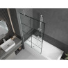 Mexen Next 1-osaline vannisein 100 x 150 cm, must ruudustik, valge - 895-100-000-00-77-20